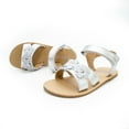 thumbnail image 3 of Ketyyh-chn99 Kids Sandals Toddler Girl Shoes Toddler Little Big Kid Flower Girls Party Dress Shoes Sandals Silver,10, 3 of 5