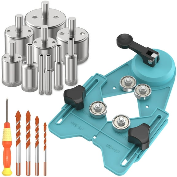 BUTORY Diamond Hole Saw Kit Adjustable Hollow Drill Hole Saw Suction Cup Base High Precision Tile Opener with Drill Bits for Glass Marble Tile Ceramic PVC