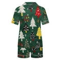thumbnail image 3 of Fancifize Pajamas for Women Christmas Short Sleeve Sleepwear Soft Button Down Loungewear Xmas Print Lounge Set 2 Piece Shorts Set, 3 of 5