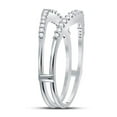 thumbnail image 4 of 14kt White Gold Womens Round Diamond Ring Guard Wrap Enhancer Wedding Band 1/4 Cttw, 4 of 4