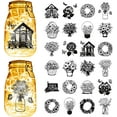 thumbnail image 6 of 24 Pcs Mason Jar Decor Christmas Silhouettes Decals Scrapbooking Stickers Cutouts Decals Animal Sloth Waterproof, 6 of 8