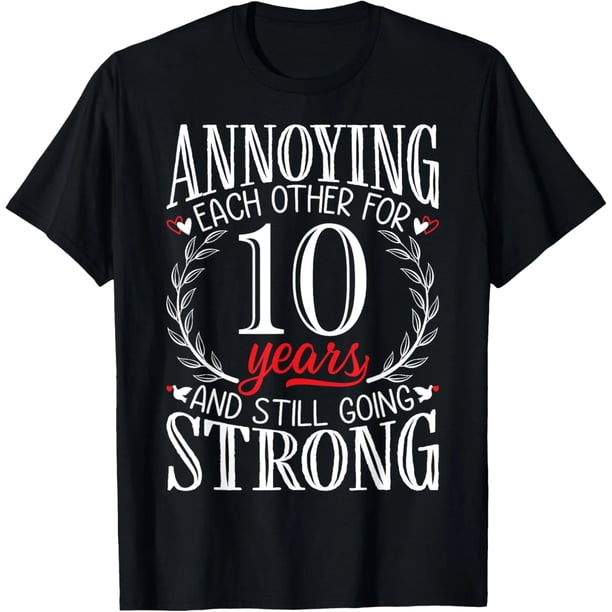 Aniversario de 10 Años Molestándonos - Playera para Mujer Talla Extra Grande S-4XL, Blanca y Negra