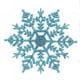 thumbnail image 2 of Juego de 12 adornos de copos de nieve azules de plástico con purpurina para decorar el árbol de Navidad en invierno., 2 of 7