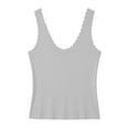 thumbnail image 5 of Sokhug Tank Top for Women's Scalloped Edge Ribbed V Neck Sleeveless Slim Fit Casual Cami Summer Tank Tops, 5 of 7
