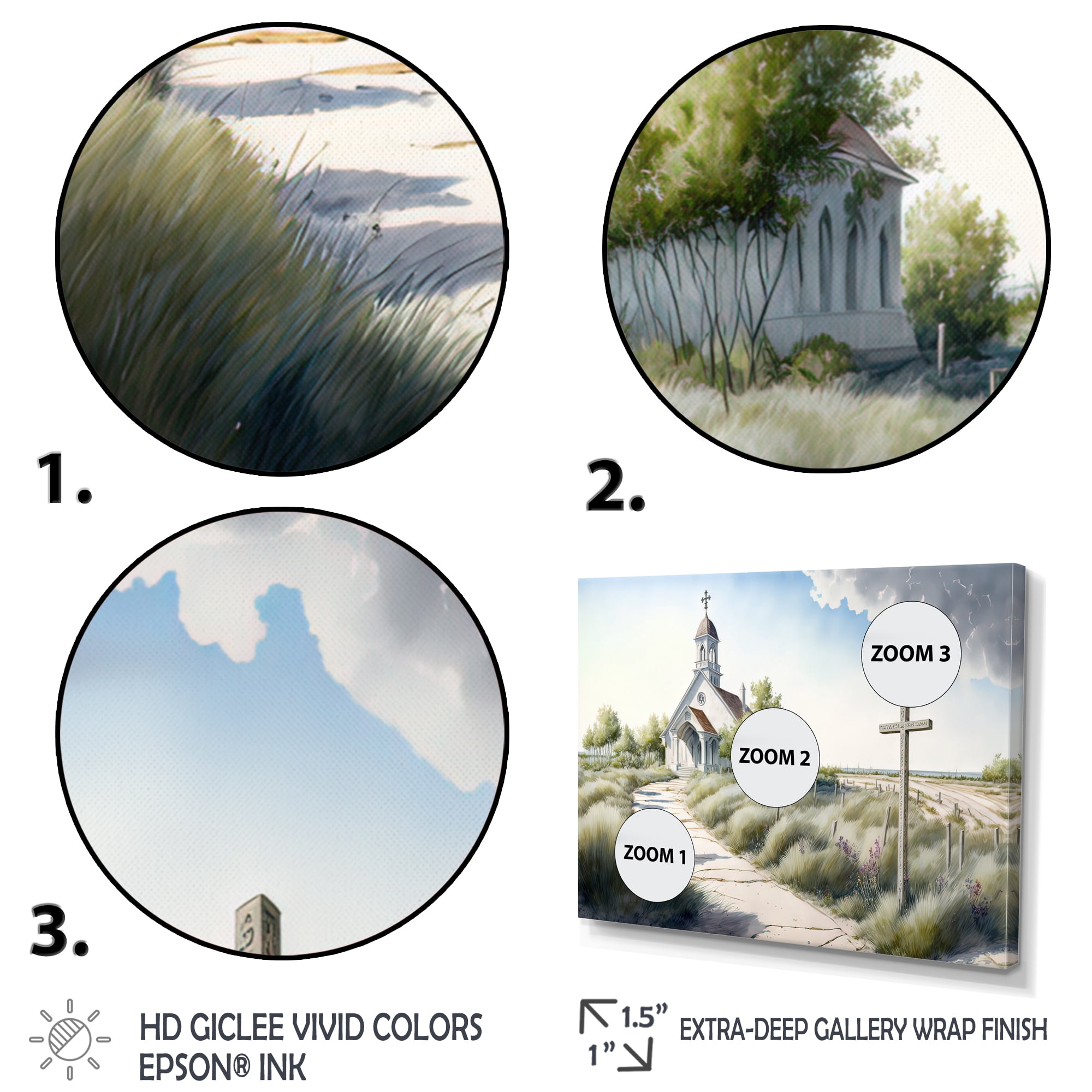 Designart Winding Path To Church VI Canvas Wall Art