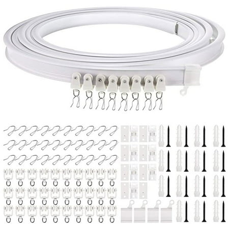

BOOMTB Ceiling Curtain Track Bendable Ceiling Mounted Curtain Track Flexible for Home