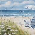 thumbnail image 5 of Creowell Impressionist Painting Beach Scene Pretty Shower Curtain Bathroom Decor 100% Polyester Washable Shower Curtain Chic Modern Style with Hooks 36x72, 5 of 7