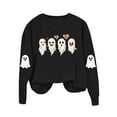 thumbnail image 4 of Halloween Sweatshirts for Womens Crewneck Ghost Printed Shirts Fall Winter Long Sleeve Sweaters Casual Blouses Loose Sweatshirt Pullover Top Halloween Costumes, 4 of 8