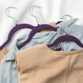 thumbnail image 6 of Casafield 100 Velvet Kid's Hangers for Children's Clothes, 14" - Purple, 6 of 7
