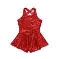 thumbnail image 5 of iiniim Girls Jazz Modern Dancewear Sequined Sleeveless Criss Cross Back Dance Dress, 5 of 7