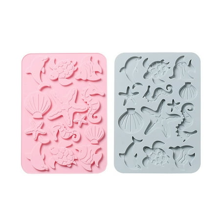 

2pcs Silicone Marine Life Mold Creative Biscuits Mould Fondant Mould for Home