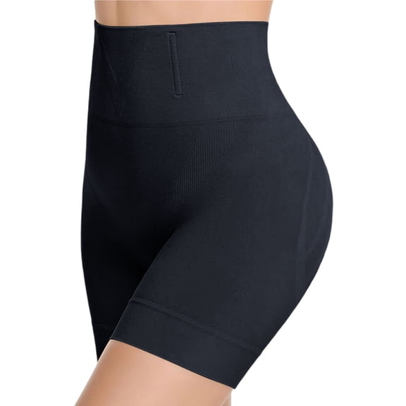 Women's Shapewear Shorts High Waisted Tummy Control Under Dress Shorts Seamless Butt Lifting Body Shaper Black S