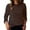 Brown, variant on Admvng Women's Tops Casual Comfortable Print Long Sleeved Round Neck Blouse T-Shirt Top, Size S-2XL