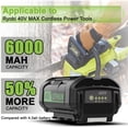 thumbnail image 3 of 4Pcs 6.0Ah Replace for Ryobi 40v Battery OP4015 OP4050A OP4040 OP4050 OP40201 Compatible with Ryobi 40V Cordless Power Tools, 3 of 5