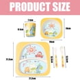 thumbnail image 4 of A set of environmental protection bamboo fiber children's tableware set baby divided plate cartoon five-piece set, 4 of 5