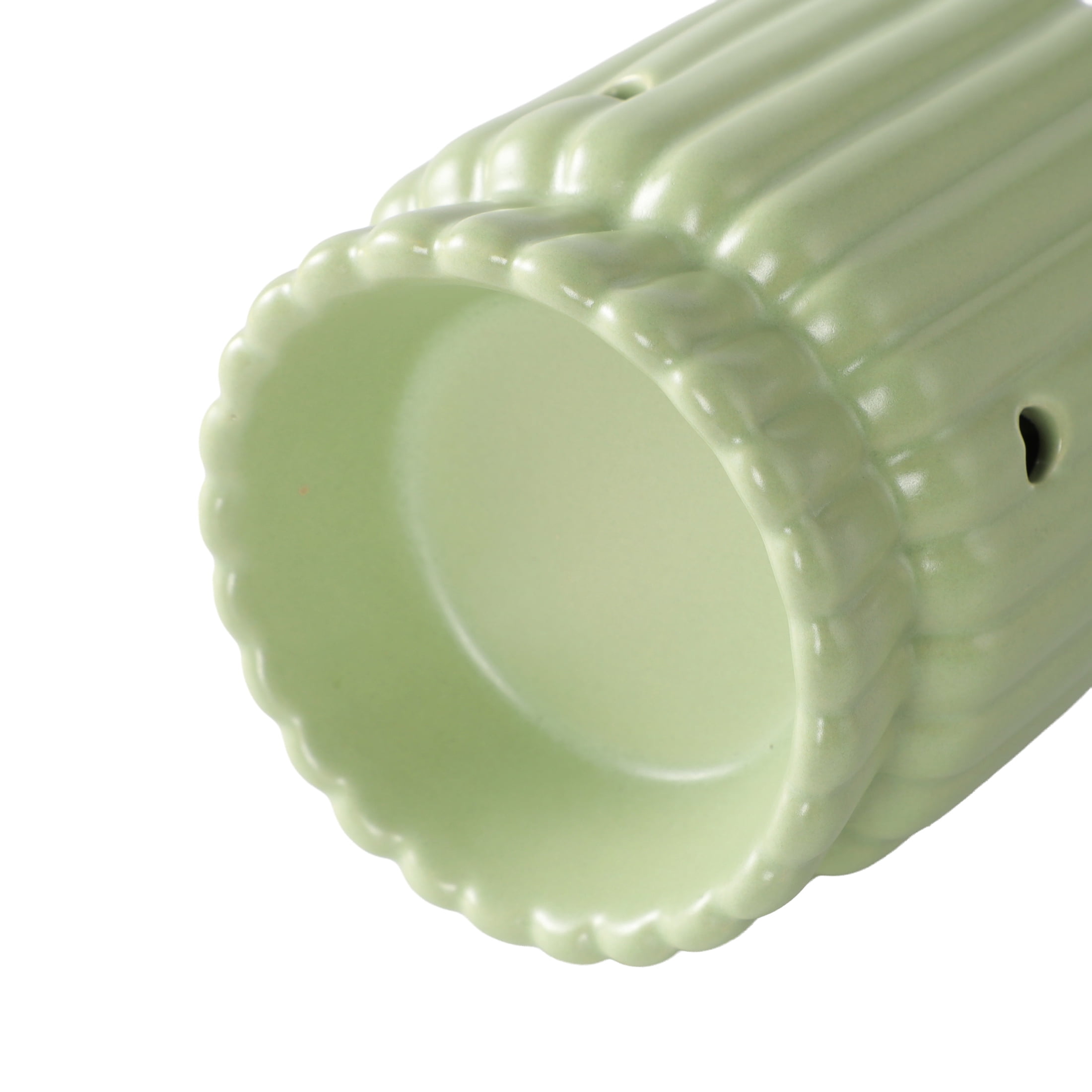Mainstays Ribbed Ceramic Wax Melt Plug-in Warmer, Olive Grove