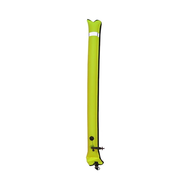 Sonducket Boya marcadora de superficie para buceo con válvula, cinta reflectante, tubo de señal de salchicha SMB, boquilla inflable, accesorios Deportes acuáticos Amarillo válvula pequeña