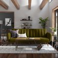 thumbnail image 3 of living room Sofa Futon - Premium Upholstery and Wooden Legs - Green couch sofas My Lux Decor Round, 3 of 6
