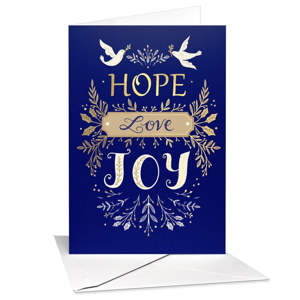 American Greetings Religious Christmas Card Bundle, Floral and Dove Design (10-Count)