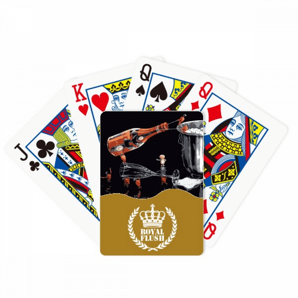 Glass Bootle Ice Bucket Decoration Royal Flush Poker Playing Card Game