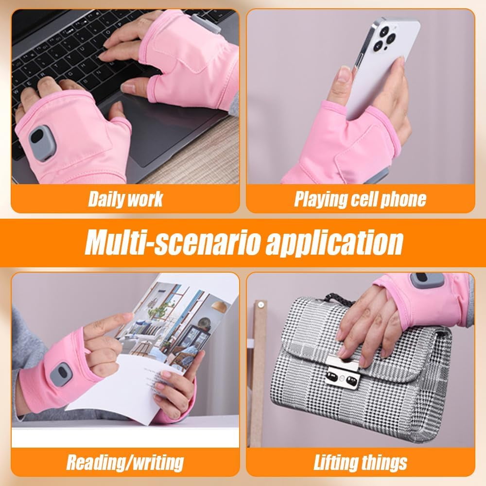 Heated Fingerless Gloves, Upgraded Smart Thermostatic Electric Heated Fingerless Gloves Rechargeable, Winter Hand Warmer for Work Cycling Skiing Outdoor Snow