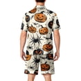 thumbnail image 4 of DORKASM Halloween Matching Pajamas for Men Pj Sets Bat Pumpkin Print Button Down Sleepwear White S, 4 of 4