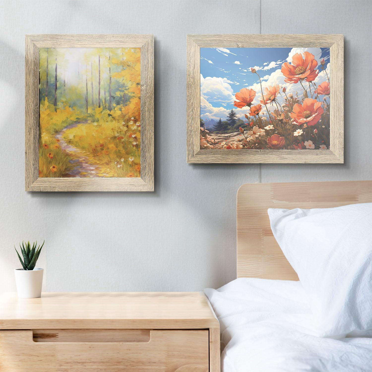 Golden State Art 11x14 Rustic Picture Frames, Gallery Wall Frames Set, Beige, Pack of 10