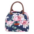 thumbnail image 1 of Bolsa térmica para almuerzo, ideal para mujeres, reutilizable, para adultos (azul con flores), 1 of 6