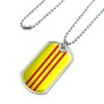 thumbnail image 2 of South Vietnam Flag Military Dog Tag Pendant Necklace with Chain, 2 of 4