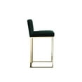 thumbnail image 3 of Benjara Boly 26 Inch Counter Stool Chair, Cushioned Green Velvet, Gold Cantilever, 3 of 5