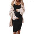 thumbnail image 2 of Robe Femme Enceinte Sans Manches Robe Courte Couleur Unie Été Robe Courte Enceinte, Noir, G, 2 of 6