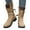 Brown, variant on Vintage Mid Calf Boots for Women Wide Calf Knitted Ruched Cuff Snow Booties Low Heel Motocycle Boots