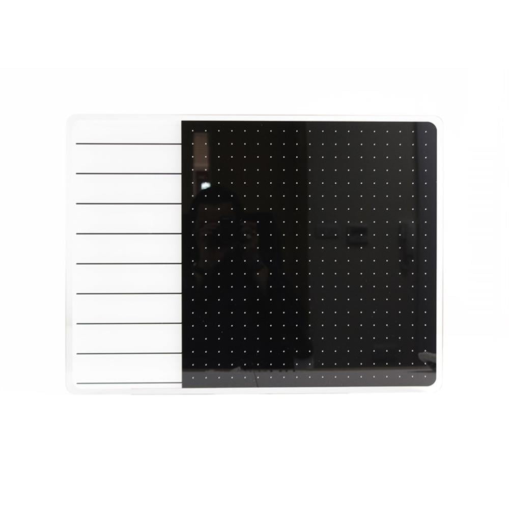 Viztex® Glacier White & Black Plan & Grid Glass Dry Erase Board - 17" x 23"