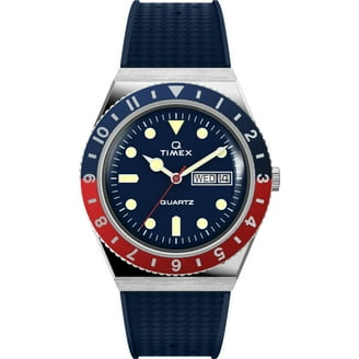 Timex TW2T80700 Men's Q Quartz Blue Dial Steel Bracelet Watch
