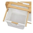 WANCQ Bamboo Frame Laundry Hamper with Dual Basket TwoSections