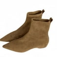 thumbnail image 4 of Tawop women's Boots Mid-Calf Low Heel Winter Pointy Toe Suede Fall Boots, 4 of 7