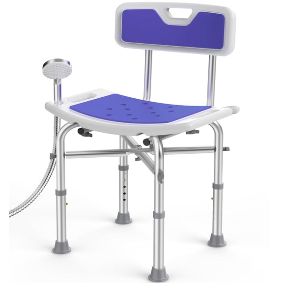 KEKOY Shower Chair with Back 500lb, Height Adjustable Bath Chair for Shower, Heavy Duty Bath Stool for Tub for Elderly, Senior, Handicap, Tool-Free Assembly