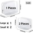 thumbnail image 2 of 3 Pack Clear Plastic Zippered Toiletry Carry Pouch TSA Approved Toiletry Bag Portable Cosmetic Makeup Bag for Vacation, Bathroom and Organizing (White 3Pcs, Small/Large), 2 of 9