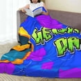 thumbnail image 3 of Lsque Geometry Dash Pattern Fuzzy Fleece Throw Blanket Extra Large,Super Soft,Fluffy and Warm Blankets for Couch,Bed,All Season Use (50"x40"), 3 of 7