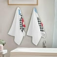 thumbnail image 4 of Easter Check Eggs Hand Towels 2 PCS, Blue Rabbit Kitchen Towel Ultra Soft and Highly Absorbent,Decorative Fingertip Face Towel for Bathroom Hotel, 28.3"x14.4", 4 of 5