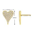 thumbnail image 2 of Pendientes colgantes de aro con diamantes de imitación: Pendientes colgantes decorativos con forma de corazón Pendientes perforados, 2 of 5