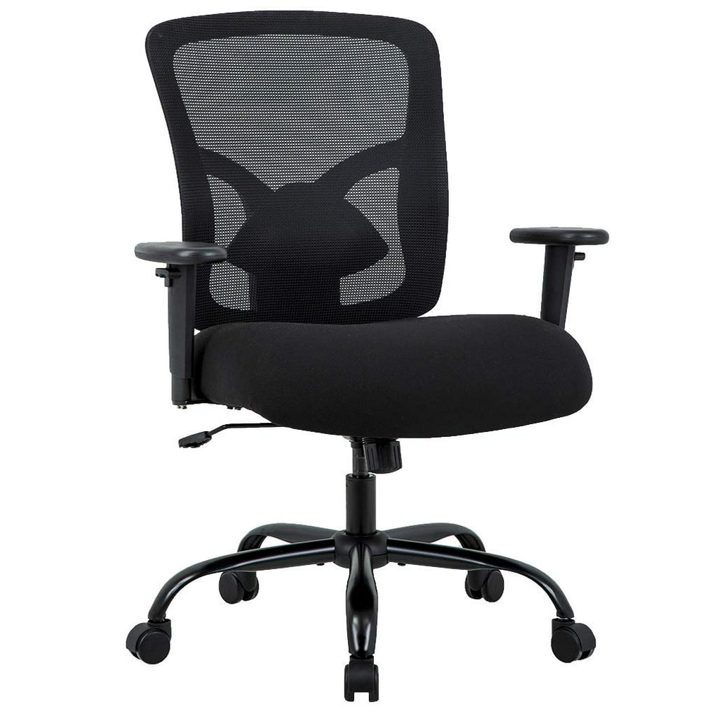 LCH Big and Tall Office Chair 400lbs Cheap Desk Mesh Chair,Black