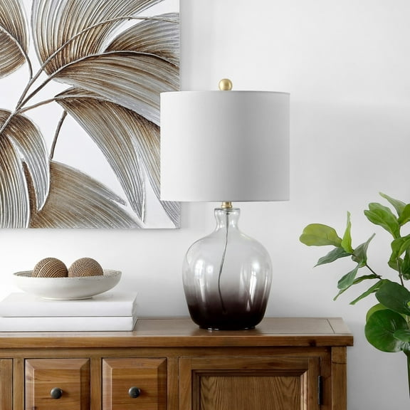SAFAVIEH Remzi 23 in. H Glass Table Lamp, Ombre Grey
