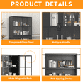 thumbnail image 3 of Premium Black Metal Storage Cabinet with Tempered Glass Doors, Adjustable Shelves, Anti-Tipping Device, Magnetic Silent Closure, and Adjustable Feet for Home and Office Use, 3 of 14