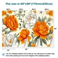 thumbnail image 3 of Peel and Stick Wallpaper Waterproof Vintage Large Floral Peony Retro Flower Peonies Rose Floral Orange Wall Mural Decor Self Adhesive and Removable 69in x 98in, 3 of 8