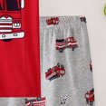 thumbnail image 6 of Toddler Boy Outfit Set Toddler Baby Fire Truck Animal Print Short Sleeve T-Shirt and Shorts 2-Piece Cute Summer Outfit Toddler Boy Short Set, 6 of 8