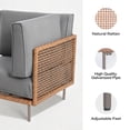 thumbnail image 3 of LAUSAINT HOME 5 Pieces Patio Conversation Set, Outdoor Wicker Furniture Set with Gray Cushions for Garden, 3 of 10