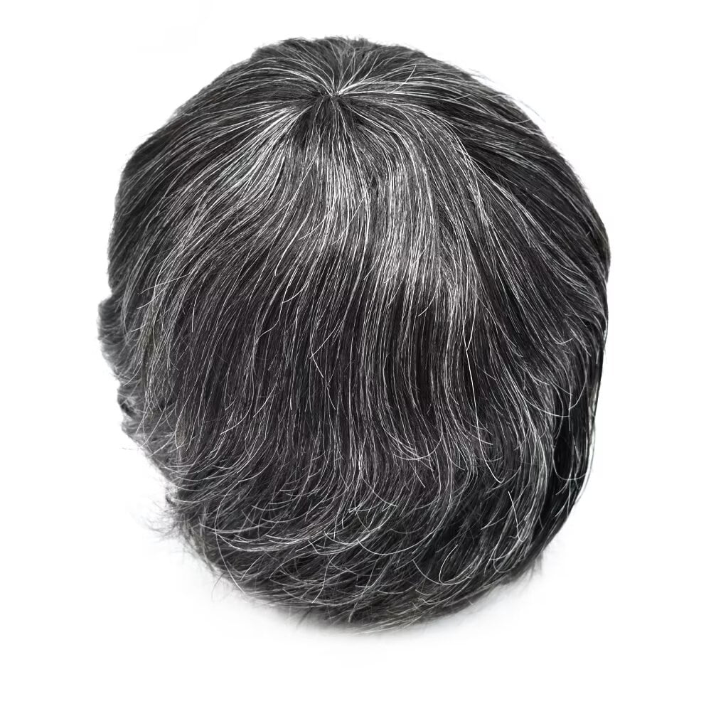 LYRICAL HAIR Toupee Hair for Men Thin Skin Mens Toupee Human Hair Replacement System 7"X9" All Poly Mens Hairpiece PU Injected Mens Wig Units