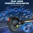 thumbnail image 3 of 1200W Electric Scooter for Adults with Seat, 31MPH & 34 Miles Range, 10" Off-Road All Terrain Tires & Dual Suspension Heavy Duty Foldable E-Scooter, UL2272, 3 of 9