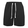 thumbnail image 3 of Krdevn Boys Solid Color Corduroy Shorts, Relax Fit Mid Thigh No Rear Pocket Daily Summer Bottoms,Black, 3 of 6